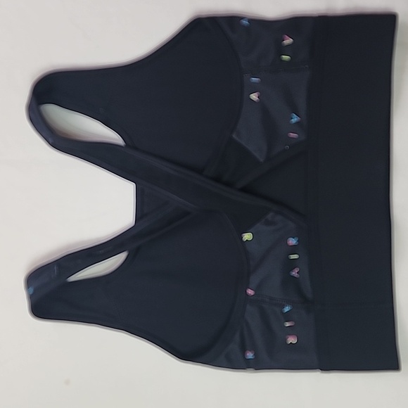 Nike Black Sports Bra with Neon Accents Size Small Featuring AIR Print - Picture 3 of 7